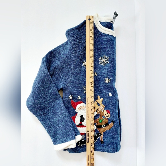 Santa & Reindeer Can-can Dance Christmas Sweater Girls 12/14‎ Tiara - Picture 6 of 6